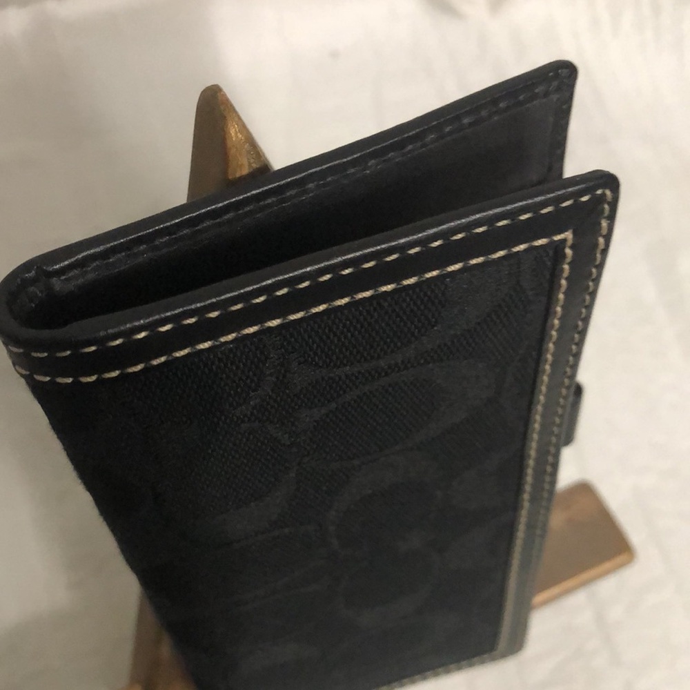 Coach Signature Jacquard Check Book Holder EUC - Picture 3 of 6